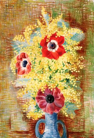 Bouquet of Mimosas and Anemones