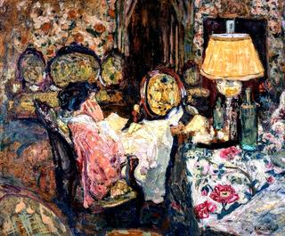 Madame Hessel dans son Salon a Saint Jacut