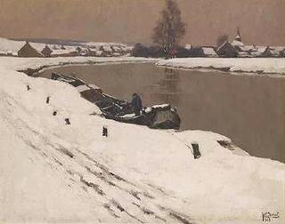 Barge in snow