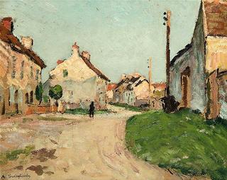 Village Street in Sunlight