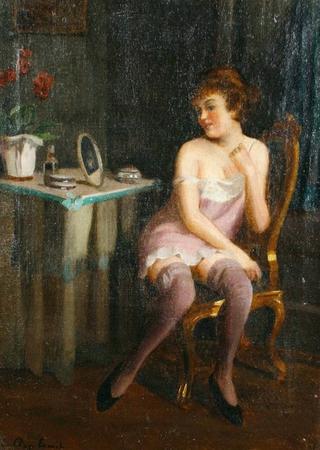 A lady at her toilette