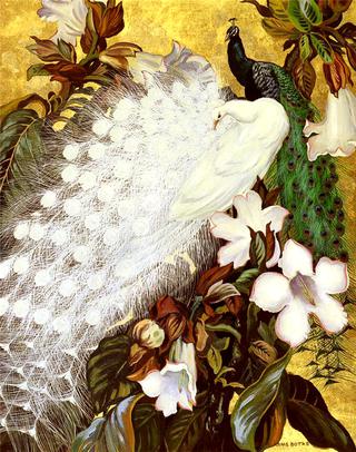 White And Blue Peacocks