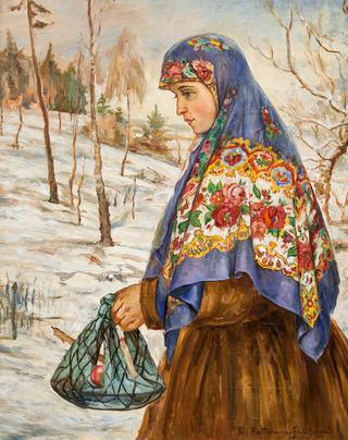 Girl with a Colorful Scarf