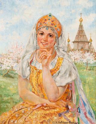 Girl in a Traditional Russian Costume