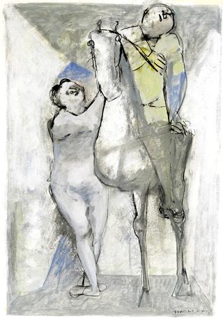Acrobats and Horse