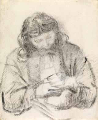 Seated Man, Half-Length, at Work