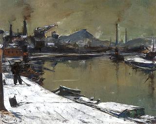 Sambre river in Winter