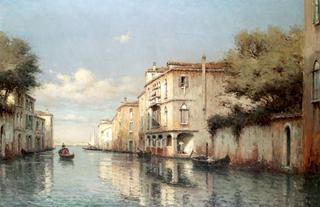 A Gondolier on a Venetian Canal