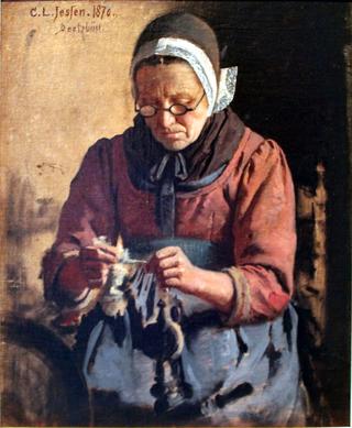 Woman at Spinning-Wheel