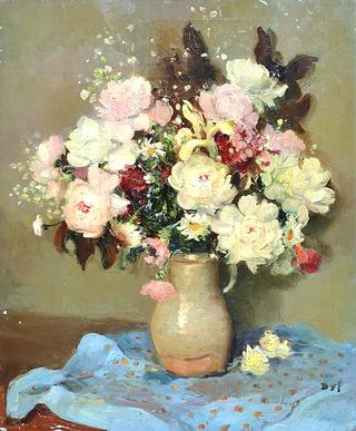 Peonies and Iris