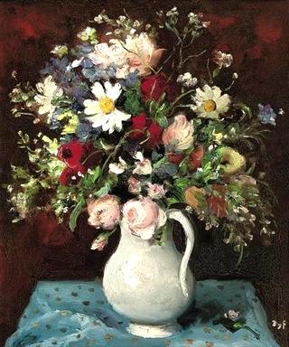 Bouquet with White Pitcher