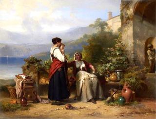 An Italian Family on a Terrace