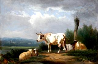 Circle Cattle in a Hilly Landscape