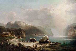 Fishermen at the Hardangerfjord in Norway
