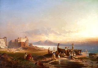 Neapolitan Shoreline with View of Mt. Vesuvius