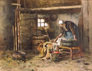 Washerwoman in a Cottage Interior