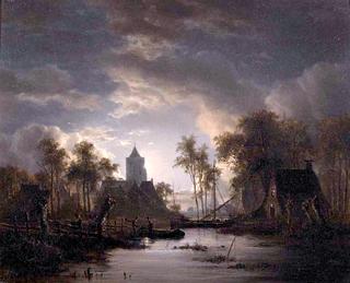 River View with a Church Tower
