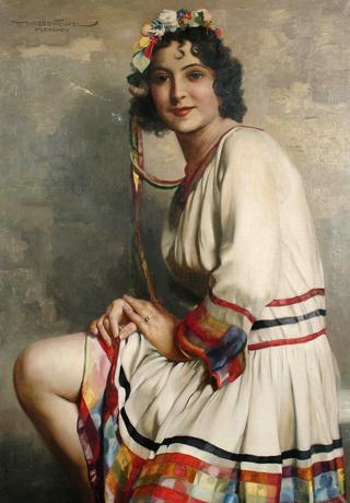 Portrait of a Young Lady with Flowers in Her Hair