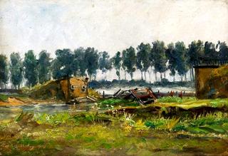 Front Fortification with Collapsed Bridge