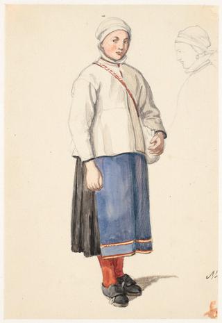Standing Swedish Peasant Girl