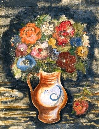 Bouquet of Flowers in an Earthen Jug