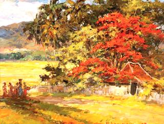 Village Under The Flamboyant Tree