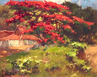 Kampong House with Royal Poinciana