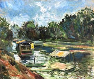 River Scene with Boats