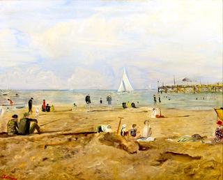 A Busy Summer Day on the Beach at Deauville