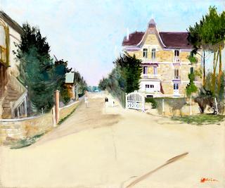 Street in Bièvres with Strollers
