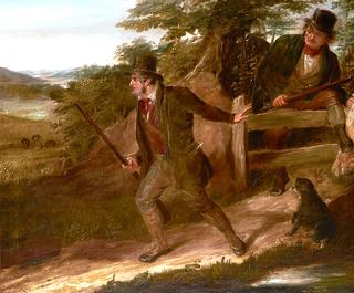 Poachers Climbing over a Stile