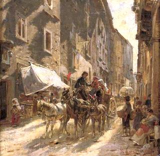 A Carriage in Street in Rome
