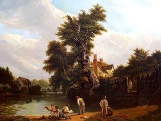 The Toy Boat: A Group of Children Playing by a River