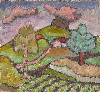 Hill with two trees