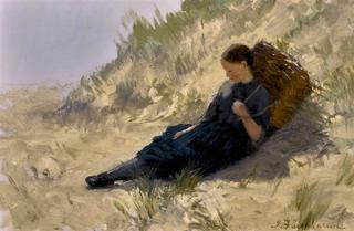 Girl Resting on the Dunes