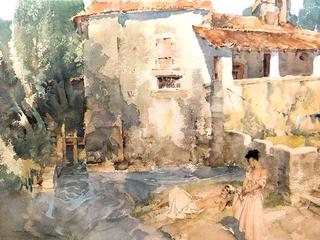 A Mediterranean Scene with Reclining Nude