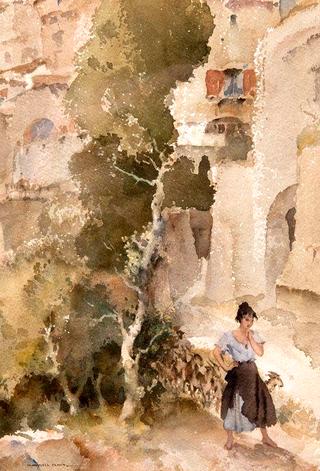 Woman with Goats