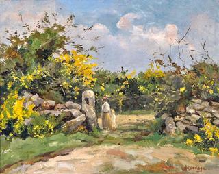 Mother and Child in a Flowering Landscape