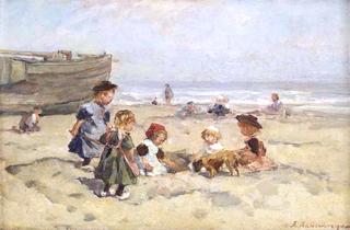Children Playing on the Beach
