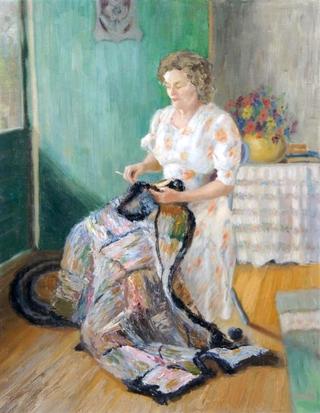 Woman Knitting