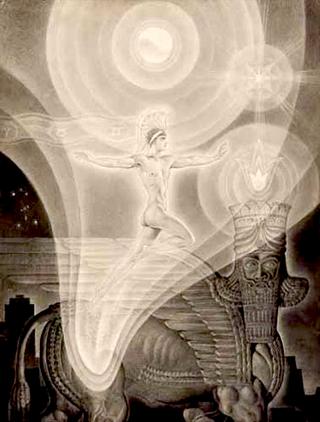 The Fall of Atlantis, with a self-portrait of the artist