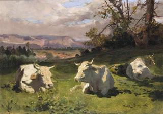 Blonde D'Aquitaine resting