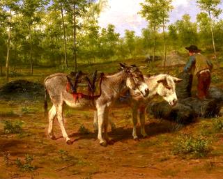 Charburner with His Two Donkeys