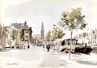 Canal Scene, Leiden, Holland
