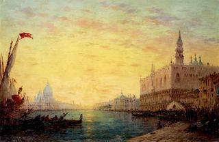 Sunset over the Grand Canal, Venice