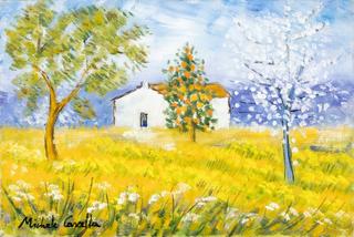 House with Flowering Trees