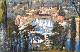Old Portofino, Italian Harbor Scene