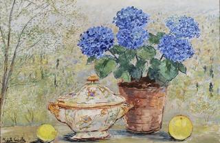Soup Tureen and Flowers in Sienna