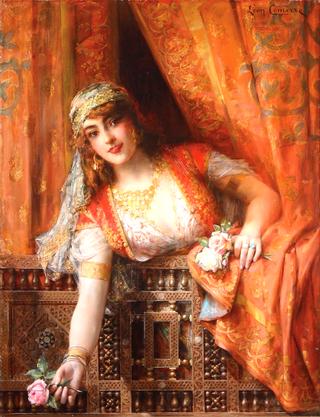 An Oriental Beauty with Roses
