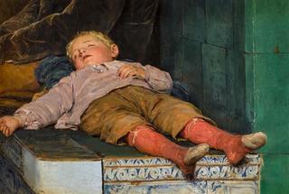 Sleeping Boy on the Stove Bench